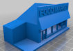 Download the .stl file and 3D Print your own Food Market N scale model for your model train set from www.krafttrains.com.
